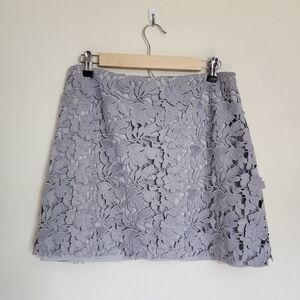 NWT Keepsake Say My Name Lace Mini Skirt in Pale Grey Size Large